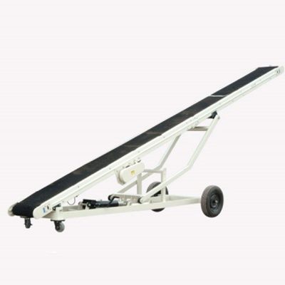 Transportador inclinado con altura ajustable en cama metalica